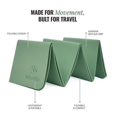 Foldable Travel Yoga Mat Eco TPE 5mm With Carry Bag
