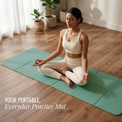 Foldable Travel Yoga Mat Eco TPE 5mm With Carry Bag