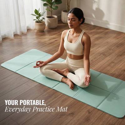 Foldable Travel Yoga Mat TPE 5mm With Carry Bag