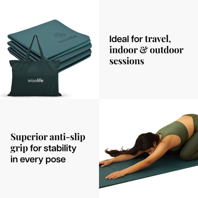 Wiselife Foldable Travel Yoga Mat TPE 6mm