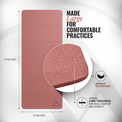 Wiselife Foldable Travel Yoga Mat TPE 5mm