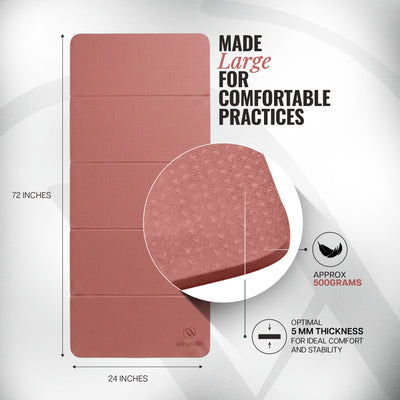 Foldable Travel Yoga Mat TPE 5mm With Carry Bag