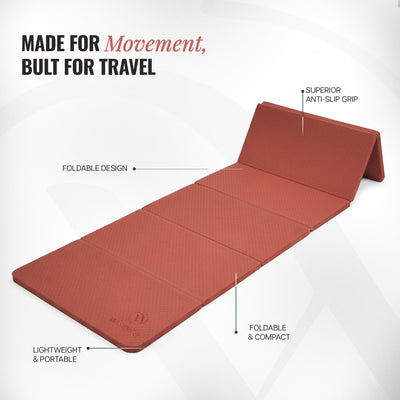 Foldable Travel Yoga Mat Eco TPE 5mm With Carry Bag