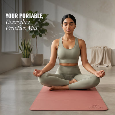 Foldable Travel Yoga Mat TPE 5mm With Carry Bag