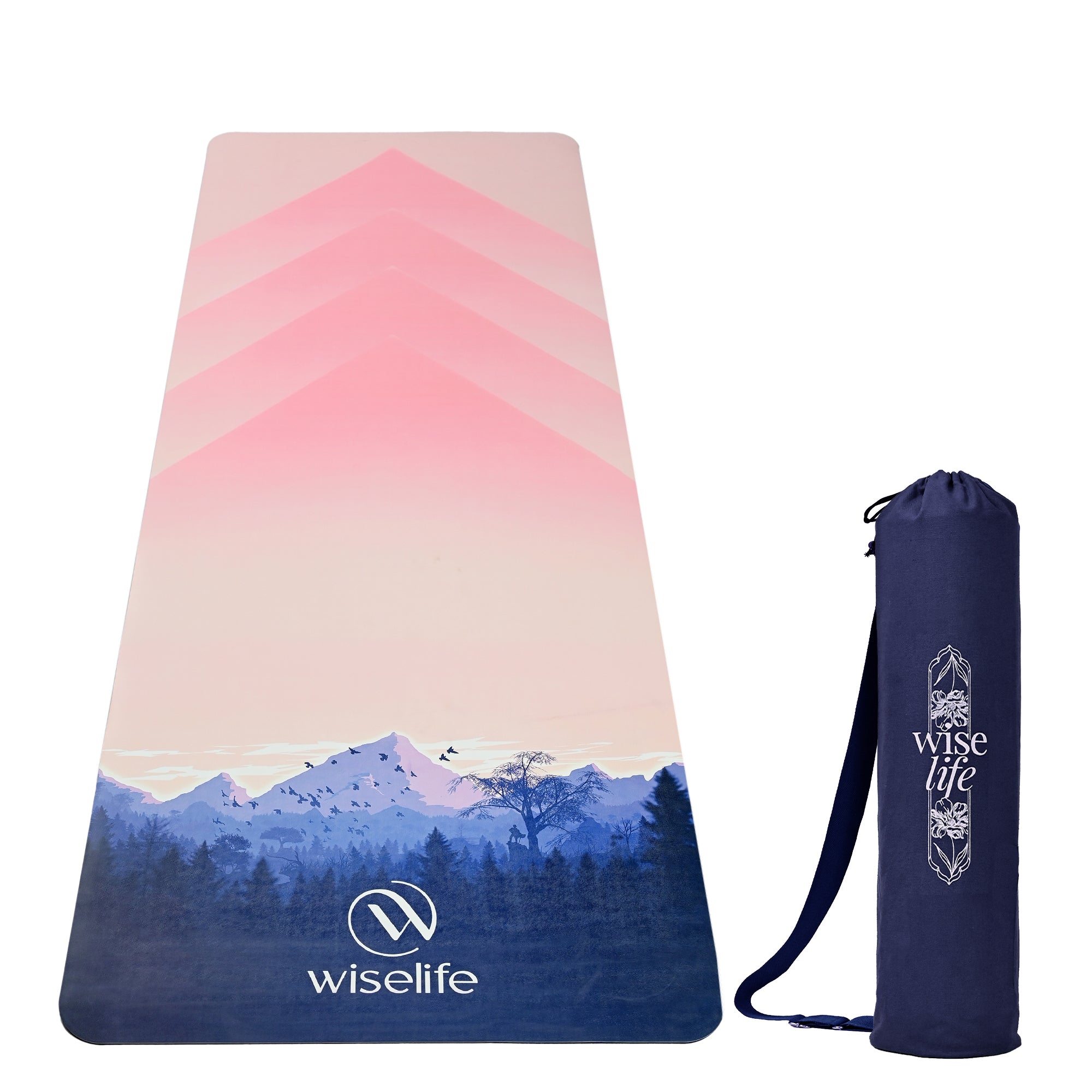 PU & Natural Rubber Yoga Mat - 6mm, Mountain Peace