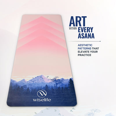 PU & Natural Rubber Yoga Mat - 6mm, Mountain Peace