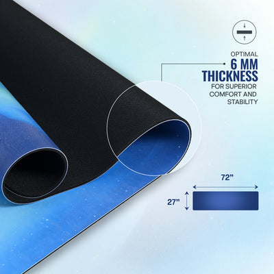 PU Printed & Natural Rubber Yoga Mat - 6mm, Northen Light