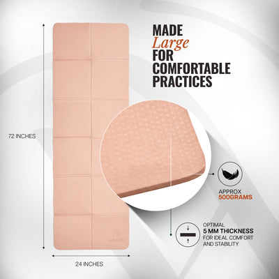 Wiselife Foldable Travel Yoga Mat TPE 5mm