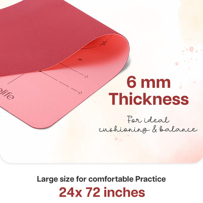 Dual Layer Alignment TPE Yoga Mat - 6mm