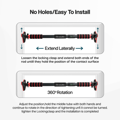 Wise Heavy-Duty Adjustable Pull Up Bar | Supports Up to 200 kg