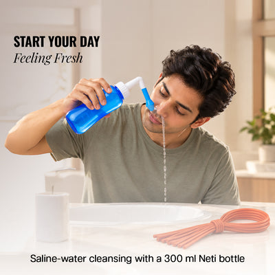 Nasal Cleanser with 300ml Squeeze Bottle, Kit with Interchangeable Nozzles