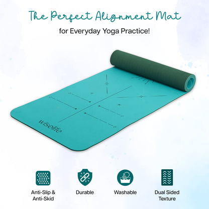 Dual Layer Alignment TPE Yoga Mat - 6mm