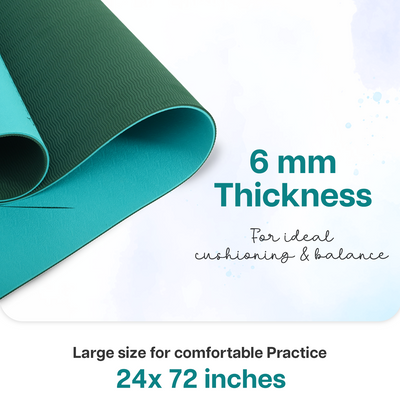 Dual Layer Alignment TPE Yoga Mat- 6mm
