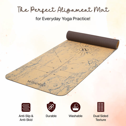 Dual Layer Alignment TPE Yoga Mat - 6mm