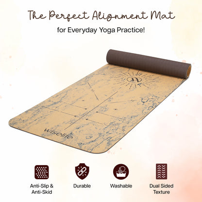 Dual Layer Alignment TPE Yoga Mat - 6mm