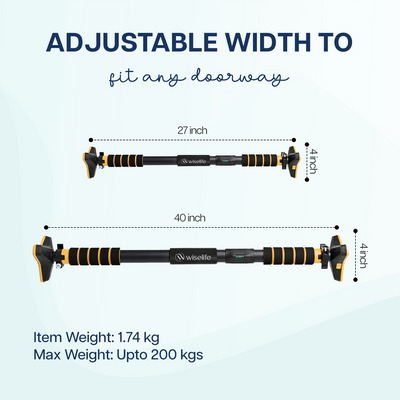 Wise Heavy-Duty Adjustable Pull Up Bar | Supports Up to 200 kg