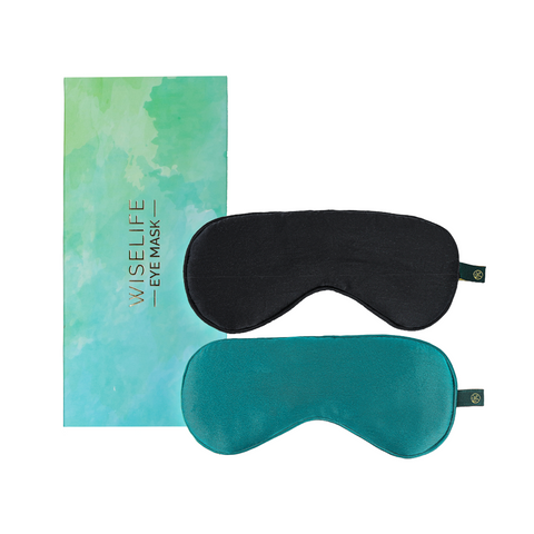 Mulberry Silk Eye Mask (Green + Black)