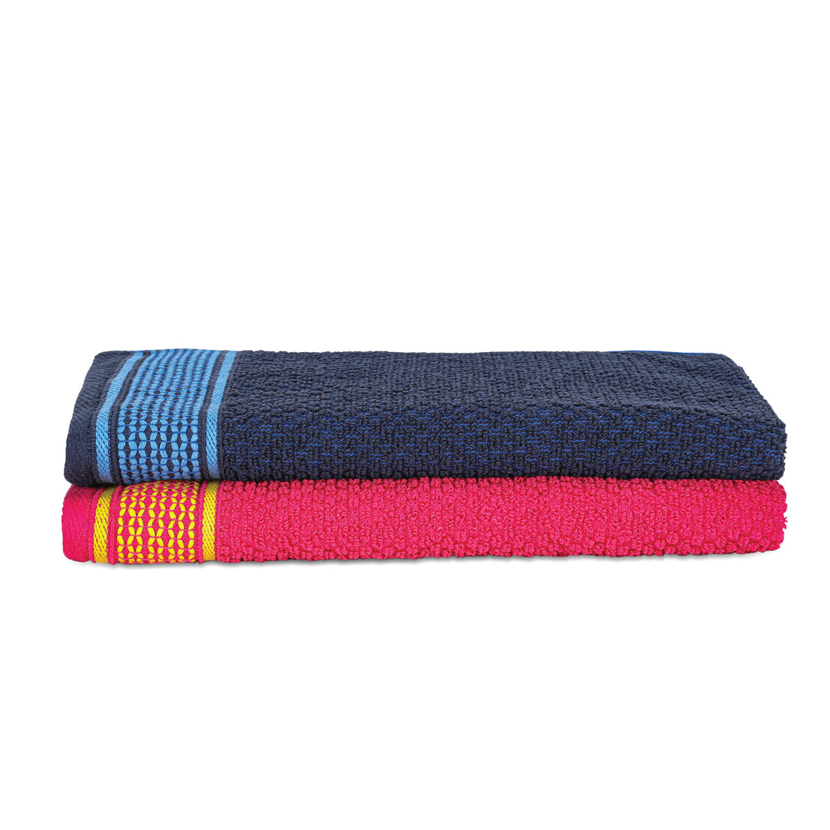 Hand Towel - Navy Blue and Coral Red