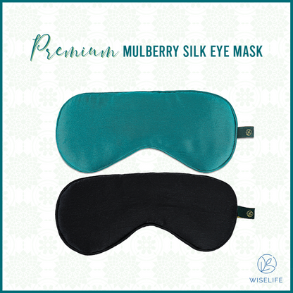 Mulberry Silk Eye Mask (Green + Black)