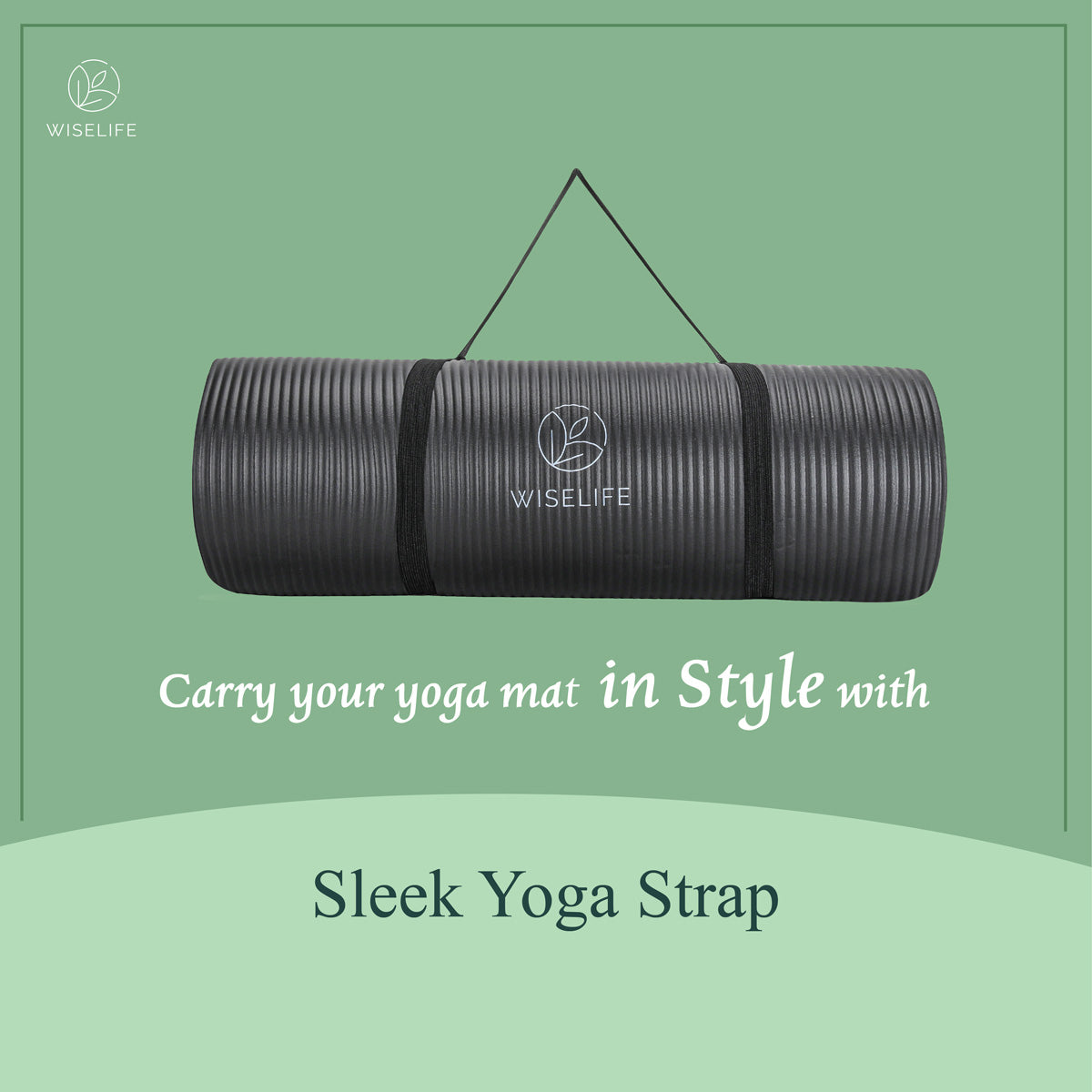 Thick Comfort foam NBR 12mm Yoga Mat + Carry Strap – Black –