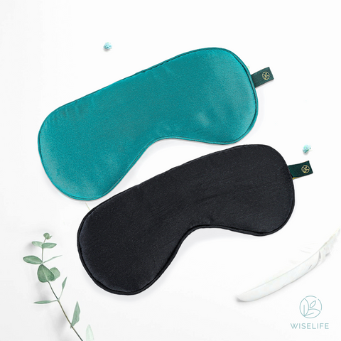 Mulberry Silk Eye Mask (Green + Black)