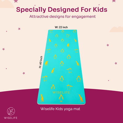 Kids Printed Yoga Mat Penguin - 6mm