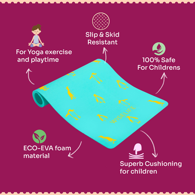 Kids Printed Yoga Mat Penguin - 6mm