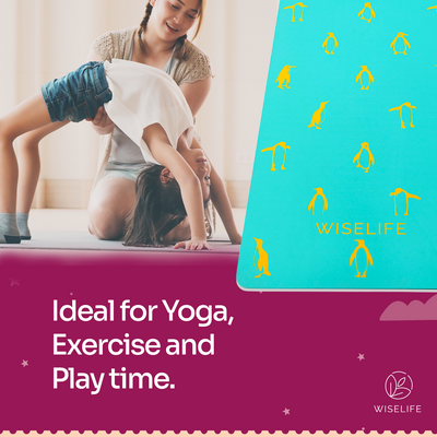 Kids Printed Yoga Mat Penguin - 6mm