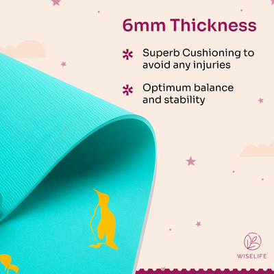 Kids Printed Yoga Mat Penguin - 6mm