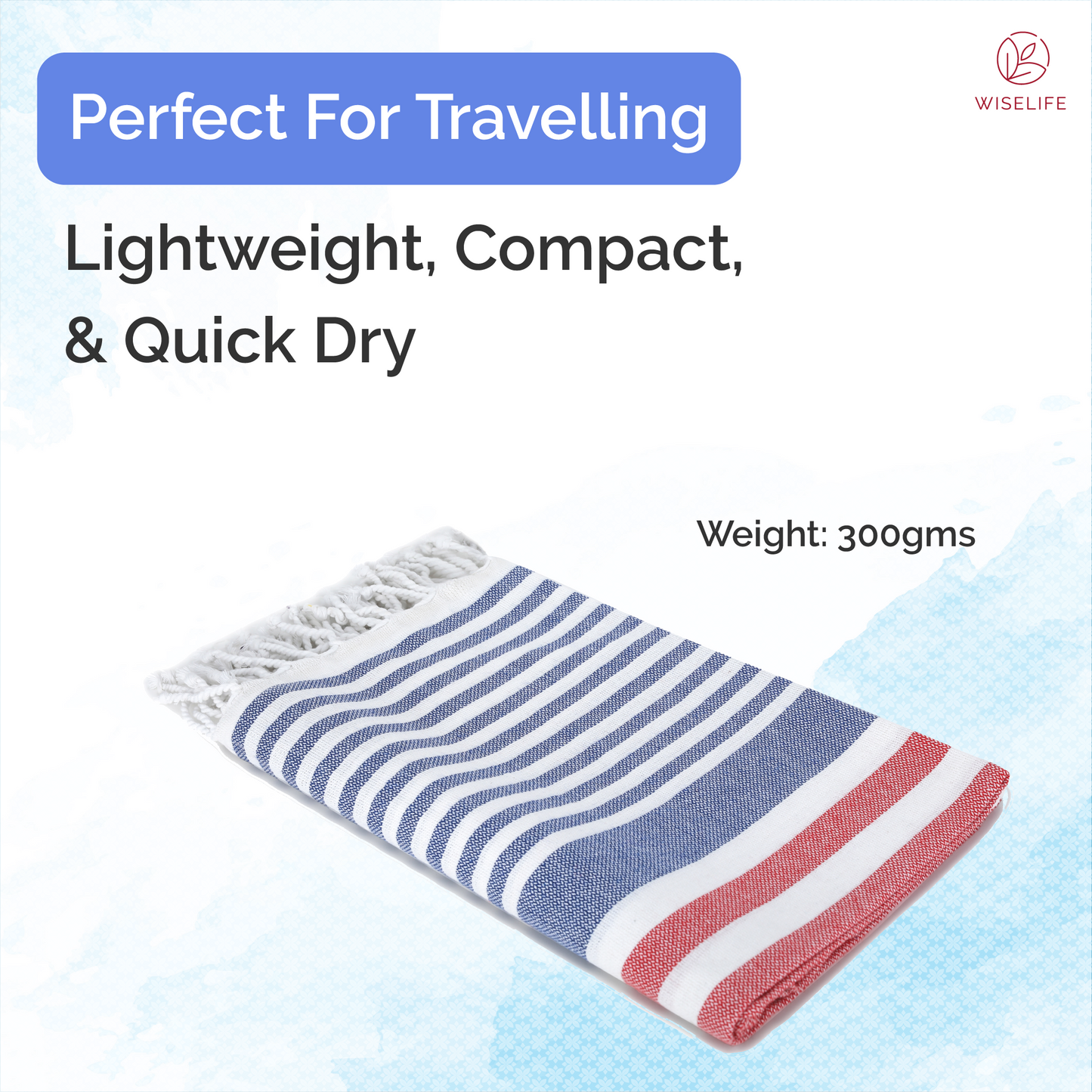 Fouta Towel (Blue Red)