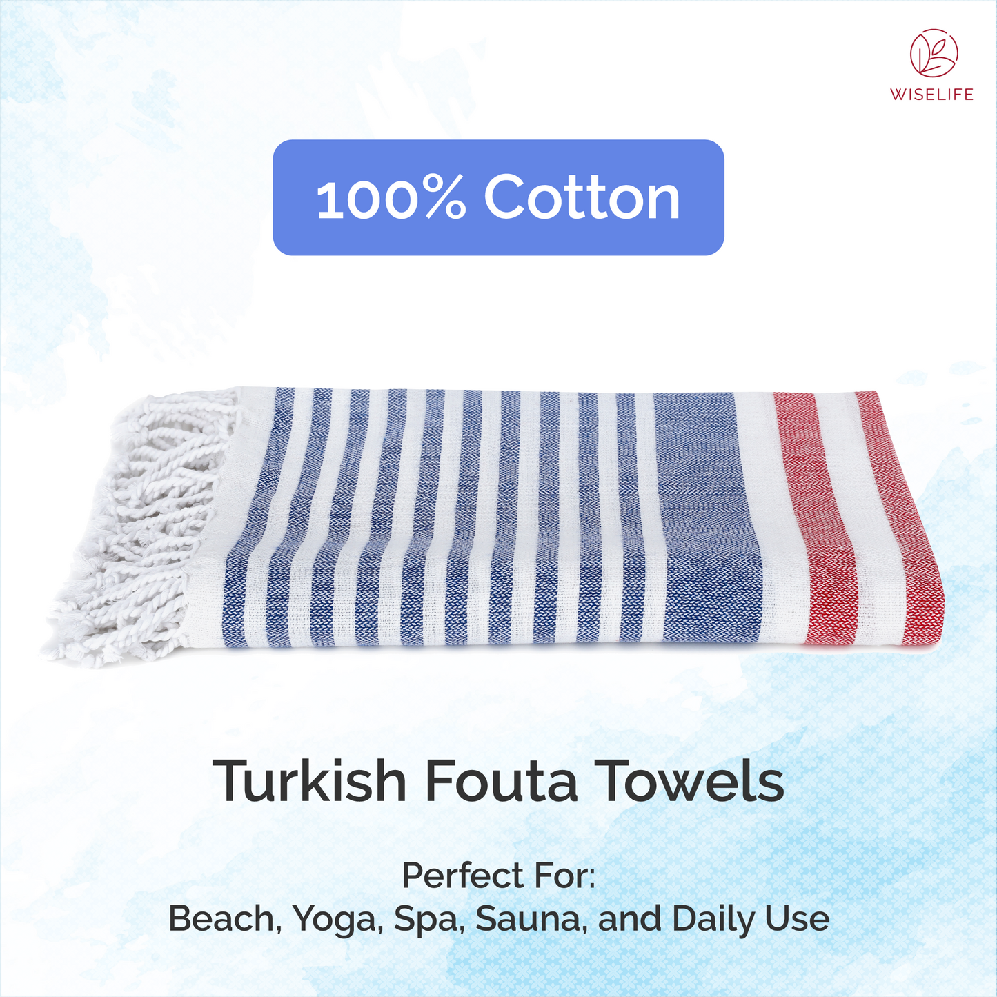 Fouta Towel (Blue Red)